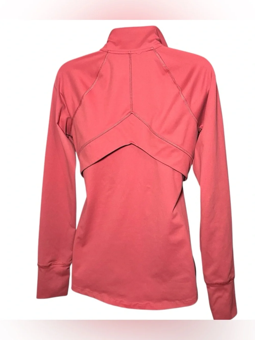 Apana‎ Muted Burnt Orange Zip-Up Athletic Jacket Thumb Holes Women's Size